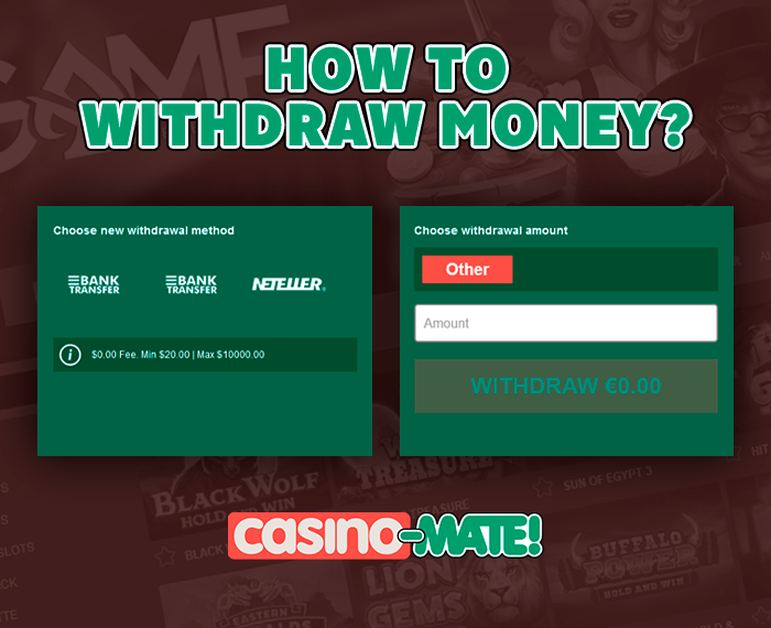 How to withdraw money from Casino Mate - about withdrawal