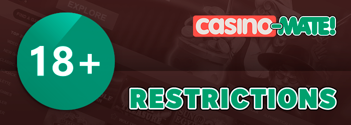 Restriction on the site Casino Mate - a ban on registration for minors